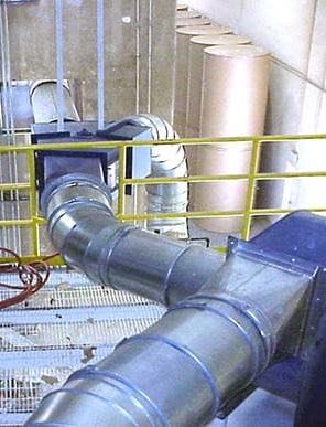 Nordfab Quick-Fit Ducting installed in a paper and packing facility.