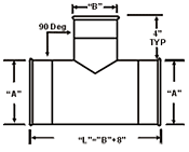 Nordfab Ducting T Branch dimensions