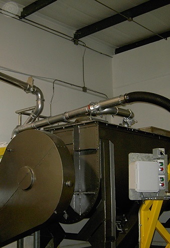 Nordfab Ducting installed for food processing dust at a manufacturing facility.