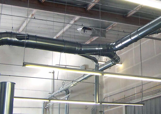 Nordfab plastic dust ducting installation.