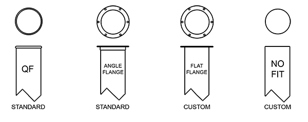 Range of Nordfab ducting end styles.