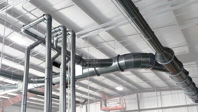 Nordfab Quick Fit Ducting installed at an industrial facility.