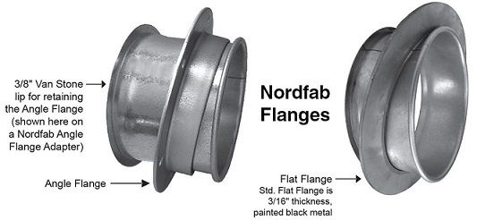 Nordfab Angle Flange Adapter and Ducting
