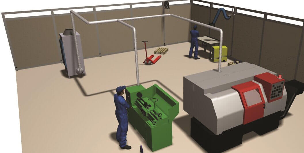 Oil mist ducting layout.