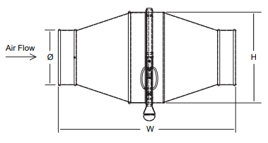 Nordfab Ducting Spark Trap dimensions
