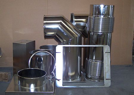 Stainless steel duct parts that have been electro polished