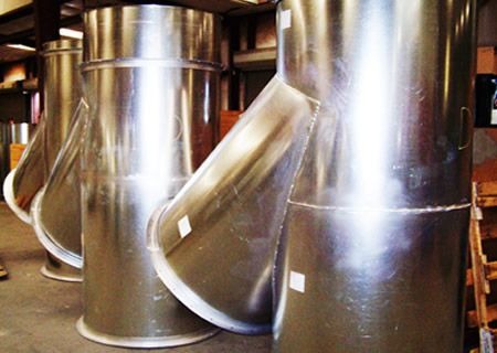 Stainless steel ducting elbows for industrial applications