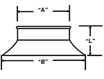 Nordfab Ducting Bell Mouth Adapter dimensions