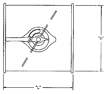 Nordfab Ducting Butterfly Valve dimensions