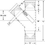 Nordfab Ducting SD Manual Diverter Valve dimensions