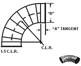 Nordfab Ducting Segmented Long Radius Elbow dimensions