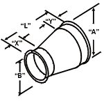 Nordfab Ducting Reducer dimensions