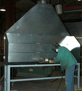 fume slotted hood hoods welding exhaust scroll cart parts
