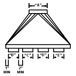 Nordfab Ducting Suction Hood dimensions