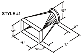 Nordfab Ducting Regular to Round Transition dimensions