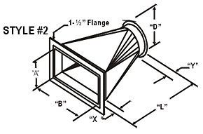 Nordfab Ducting Square to Square Transition